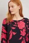 Wallis Black And Pink Floral Flute Sleeve Top thumbnail 4