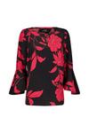 Wallis Black And Pink Floral Flute Sleeve Top thumbnail 5