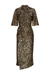 Wallis Gold Sequin Ruched Side Dress thumbnail 5