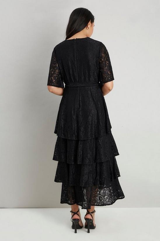 Wallis Petite Black Lace Triple Tiered Dress 3