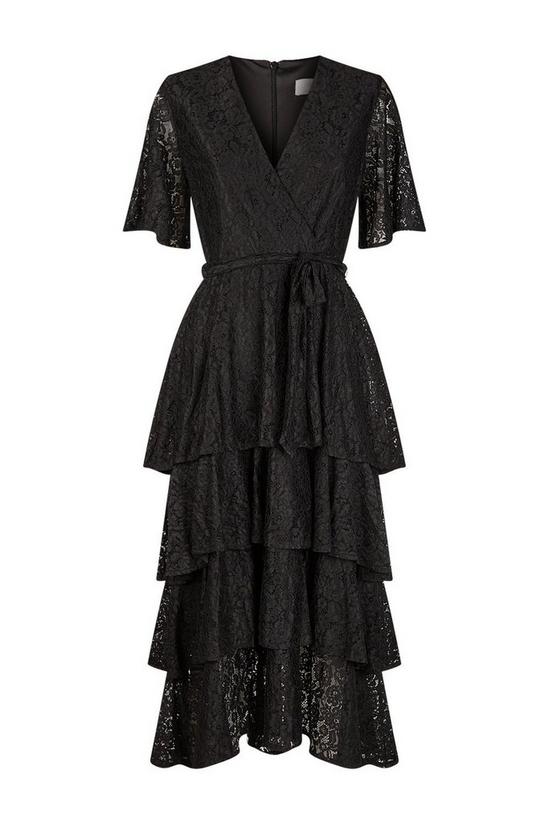 Wallis Petite Black Lace Triple Tiered Dress 5