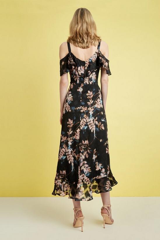Wallis Black Jacquard Floral Blossom Dress 3