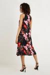 Wallis Petite Red And Pink Floral Tie Neck Dress thumbnail 3