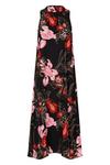 Wallis Petite Red And Pink Floral Tie Neck Dress thumbnail 5