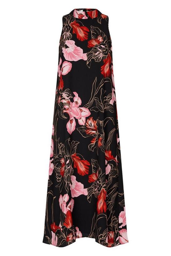 Wallis Petite Red And Pink Floral Tie Neck Dress 5