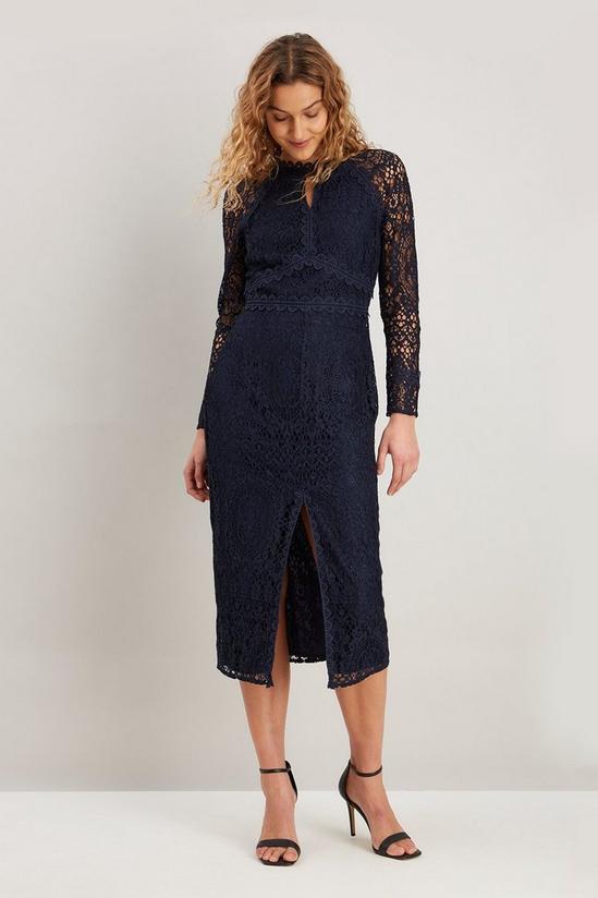 Wallis Lace Crochet Mix Midi Dress 1