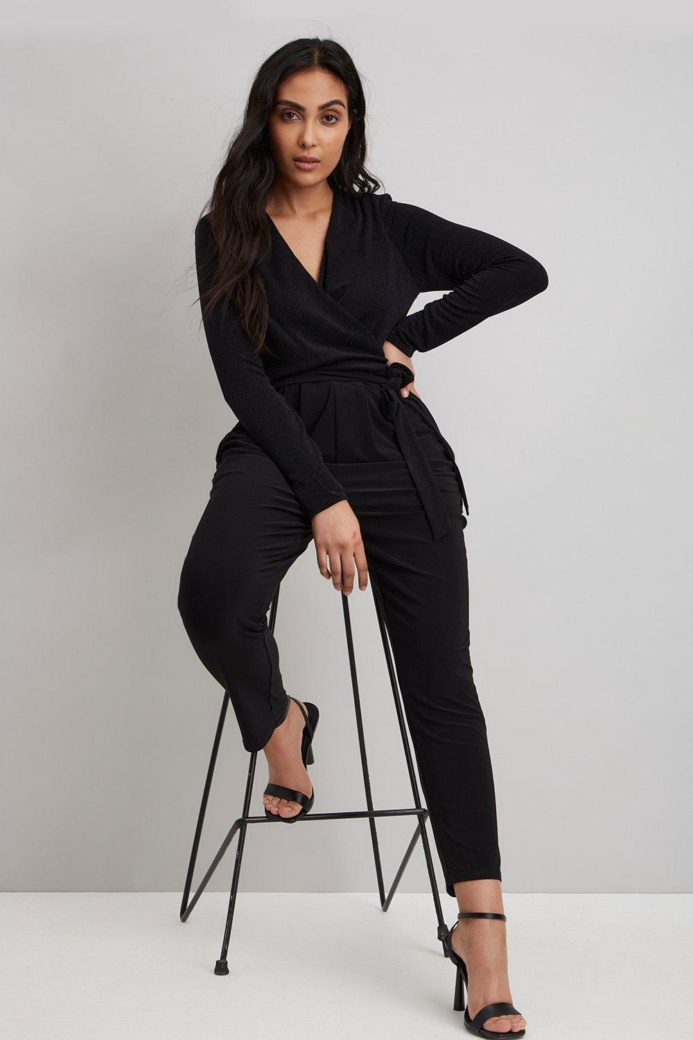 Wallis petite store black jumpsuit