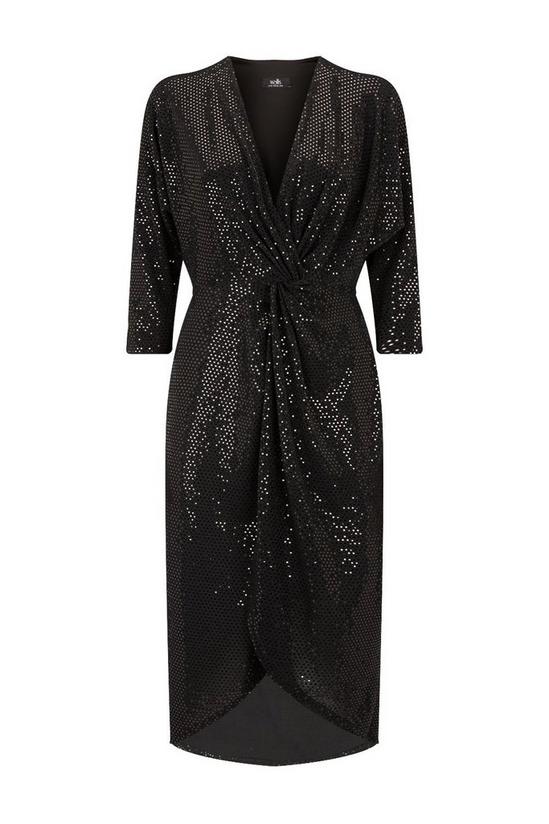Wallis Black Twist Front Sequin Dress 5