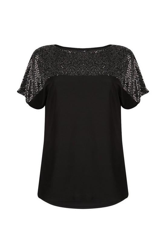 Wallis Black Sequin Top T-shirt 5