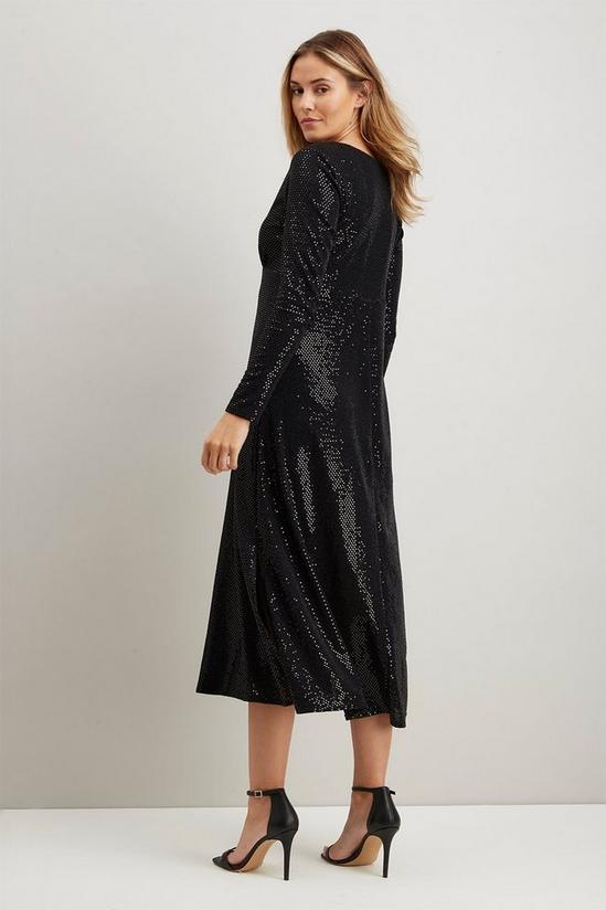Wallis Black Sequin Midi Dress 3