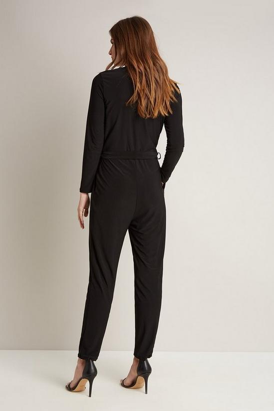 Wallis Black Ity Wrap Tapered Jumpsuit 3