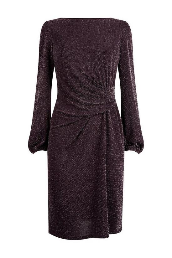 Wallis Blackcurrant Shimmer Ruched Side Dress 5