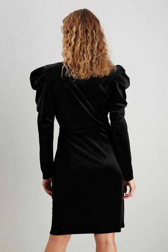 Wallis Black Velvet Wrap Dress 3
