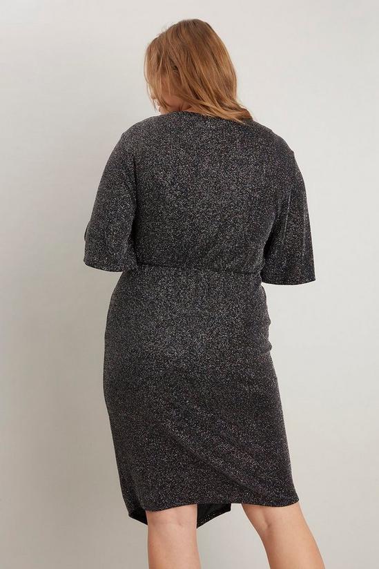 Wallis Curve Twist Front Shimmer Midi Dress 3