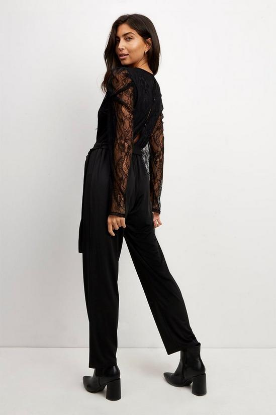 Wallis Black Lace Jersey Jumpsuit 3
