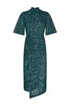 Wallis Petite Green Sequin Ruched Side Dress thumbnail 5