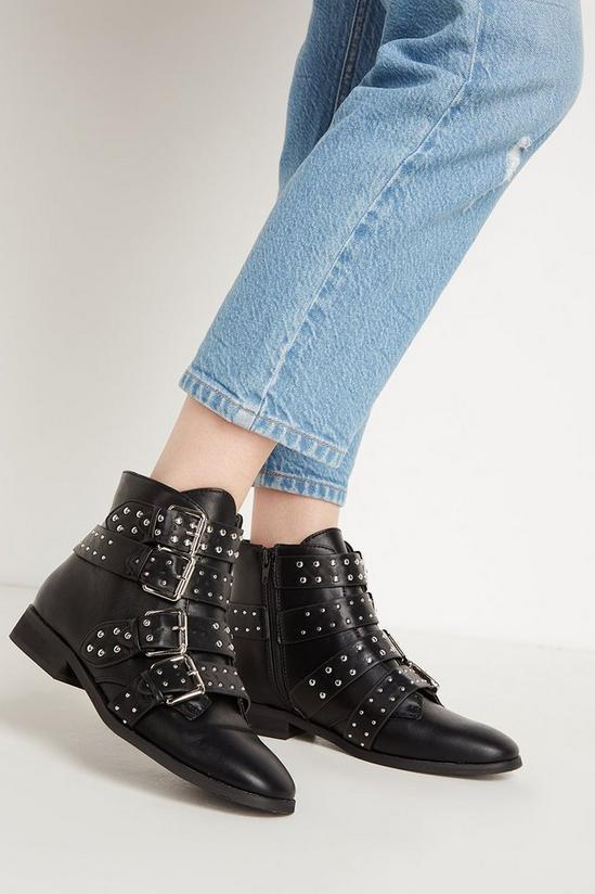 Wallis Autumn Studded Buckled Ankle Boots 4