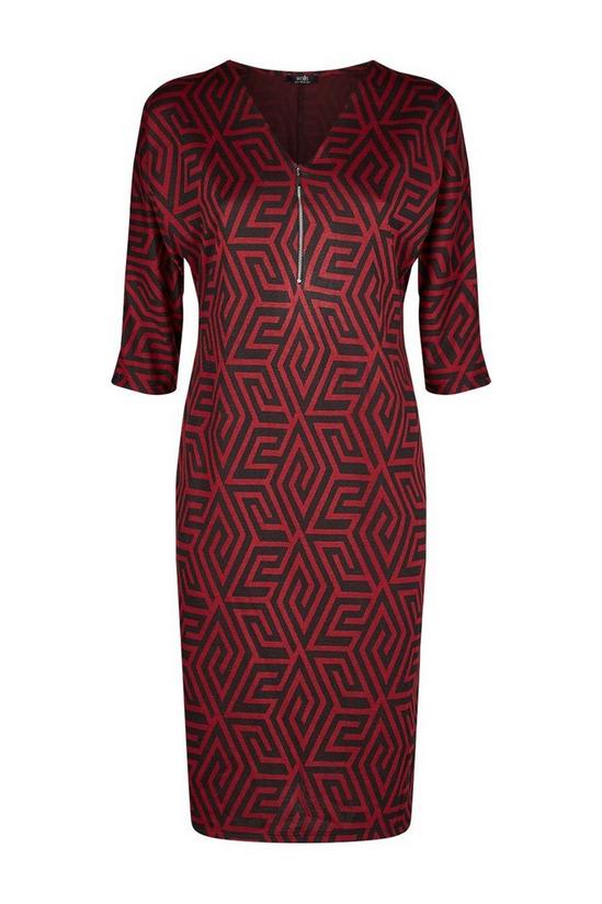 Wallis Geometric Stretch Jacquard Zip Dress 5