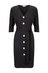 Wallis Petite Black Jersey Button Through Dress thumbnail 5