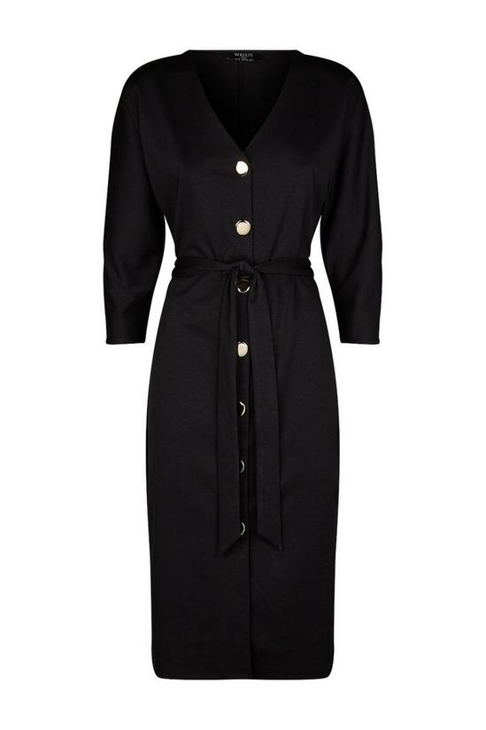 Wallis Tall Black Jersey Button Through Dress 5