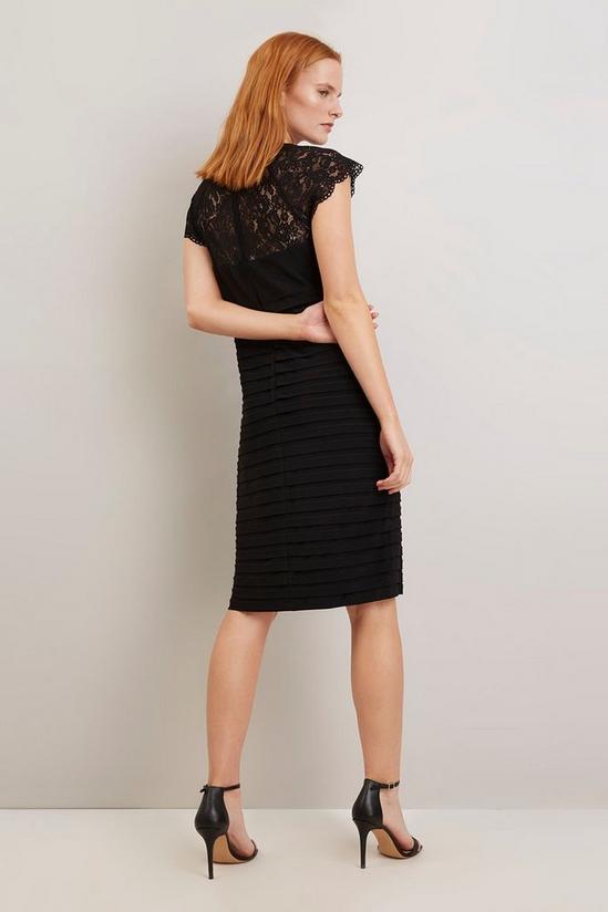 Wallis *Black Shutter Lace Sleeve Dress 3