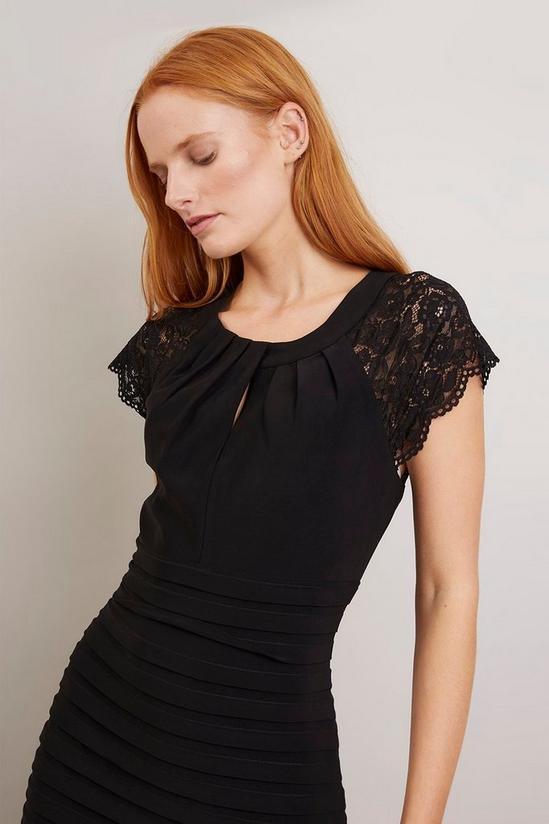 Wallis *Black Shutter Lace Sleeve Dress 4