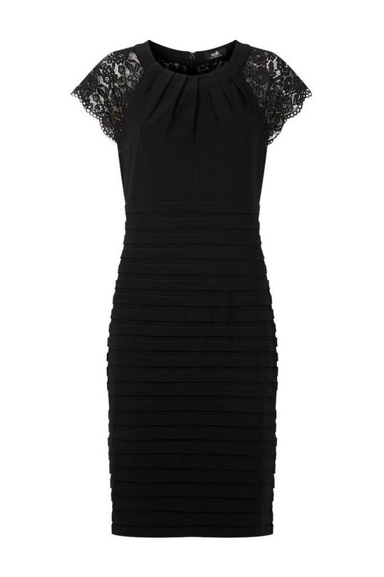 Wallis *Black Shutter Lace Sleeve Dress 5