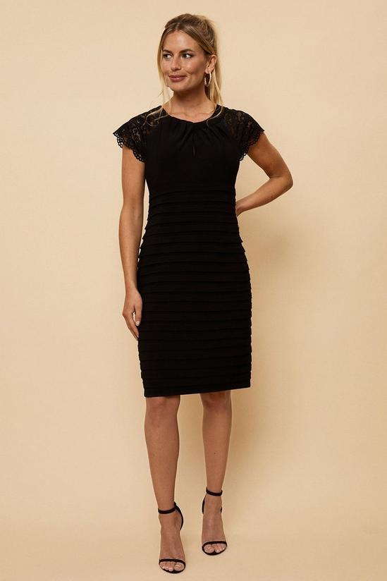 Wallis Petite Black Shutter Lace Sleeve Dress 2