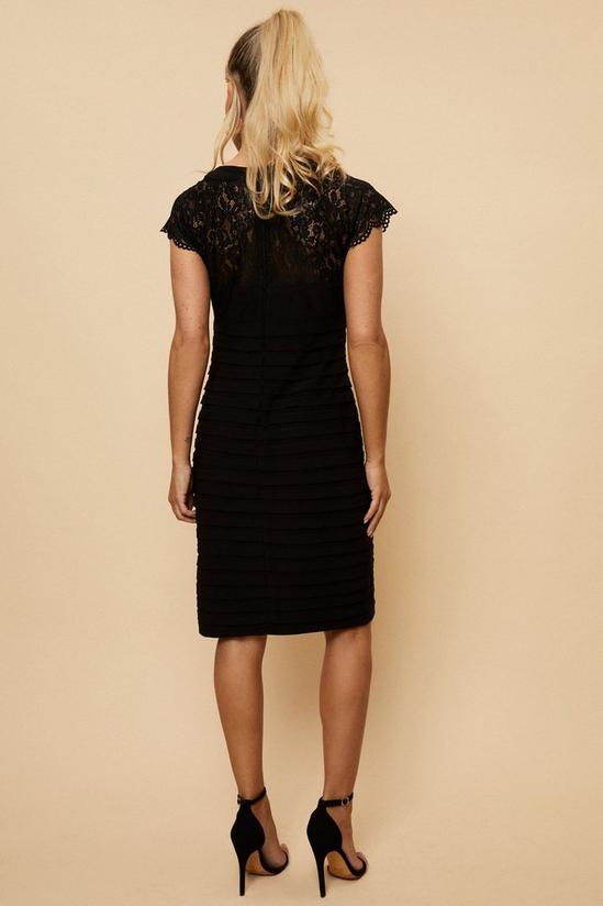 Wallis Petite Black Shutter Lace Sleeve Dress 3