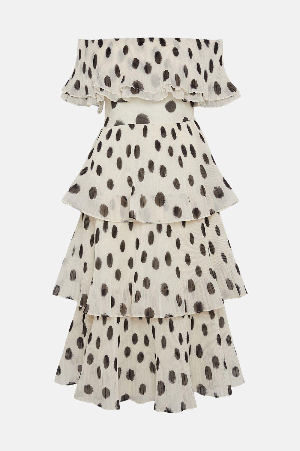 Wallis polka clearance dot bardot dress