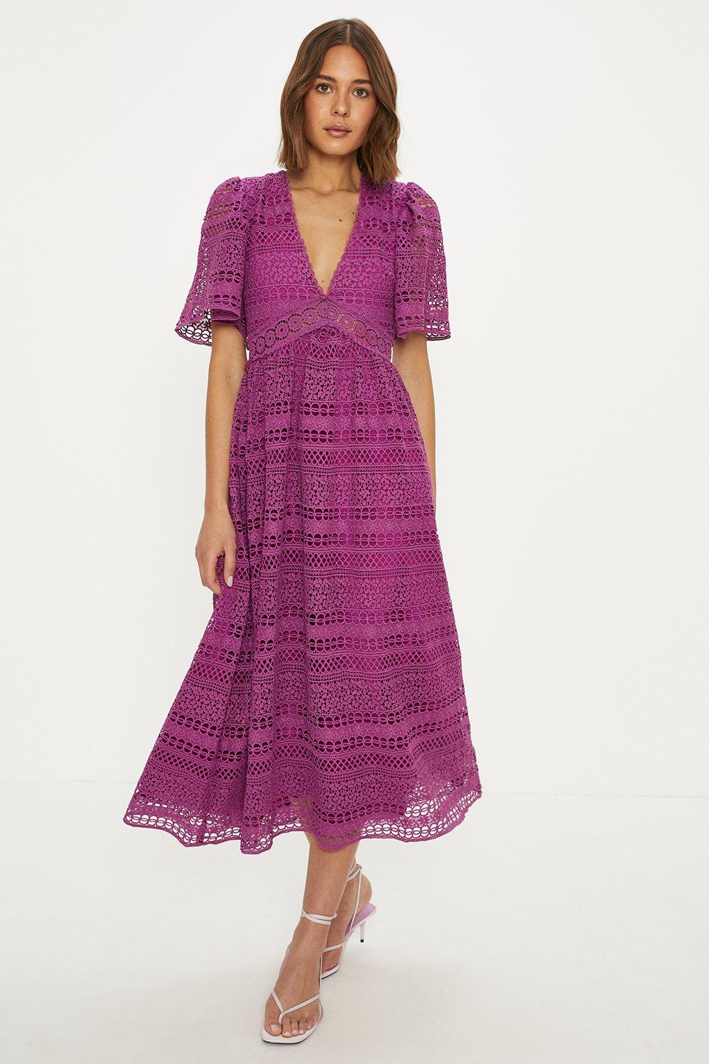 Oasis purple shop lace dress