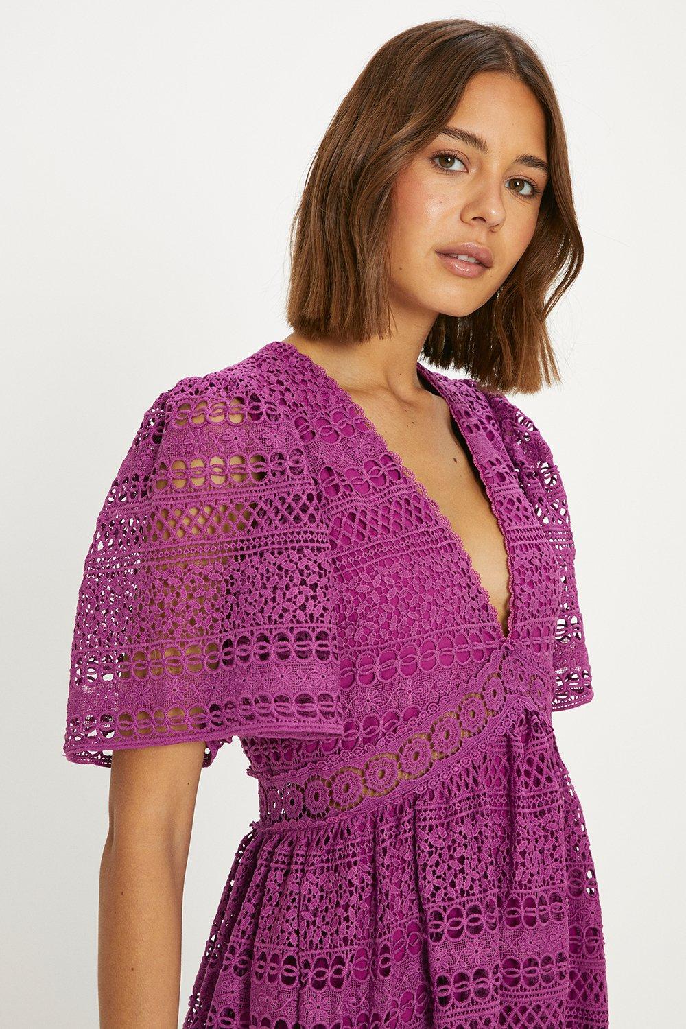 Oasis purple lace clearance dress