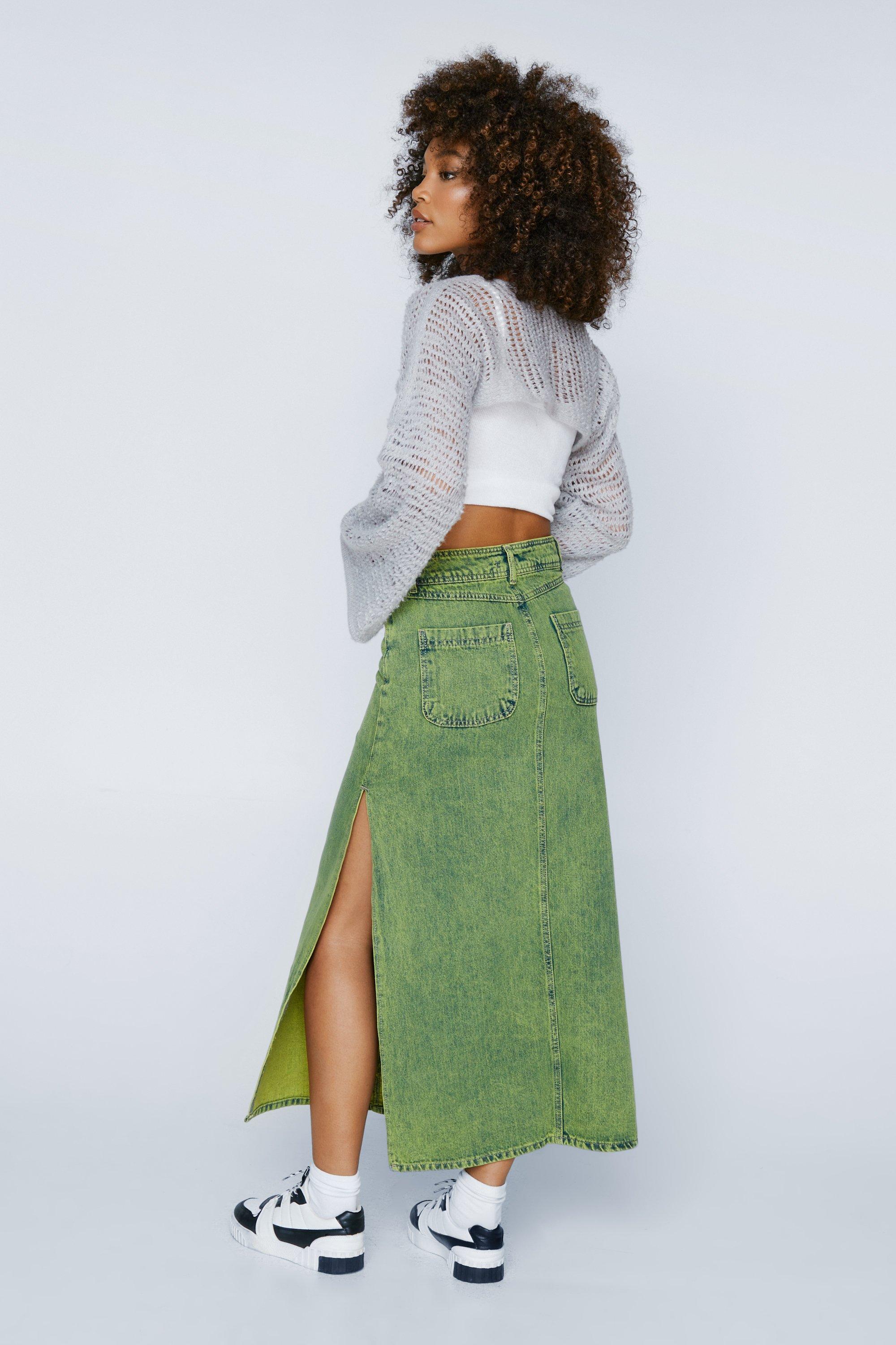 Maxi denim skirts clearance queen 18 inch drop