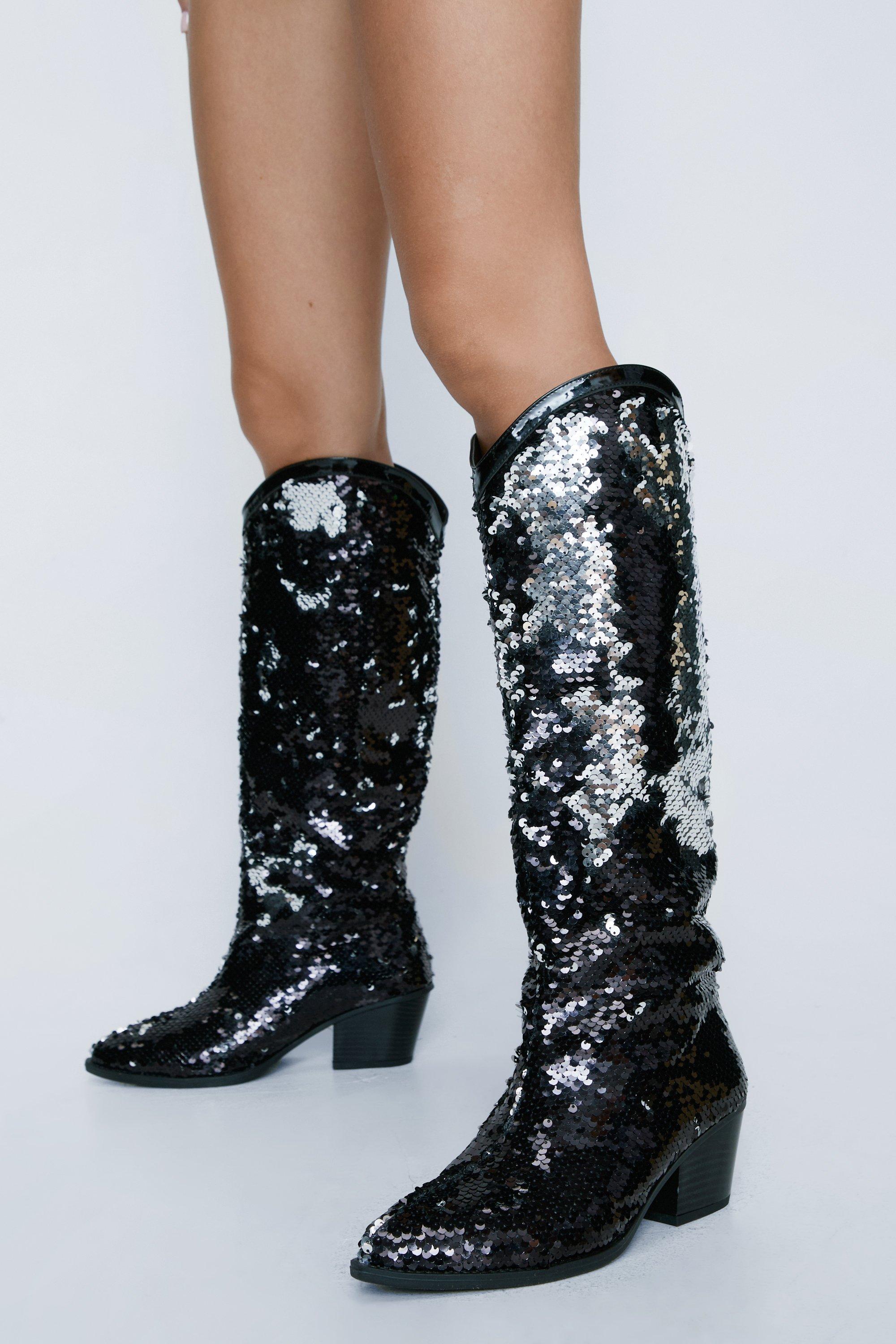 Sequin hot sale boots uk