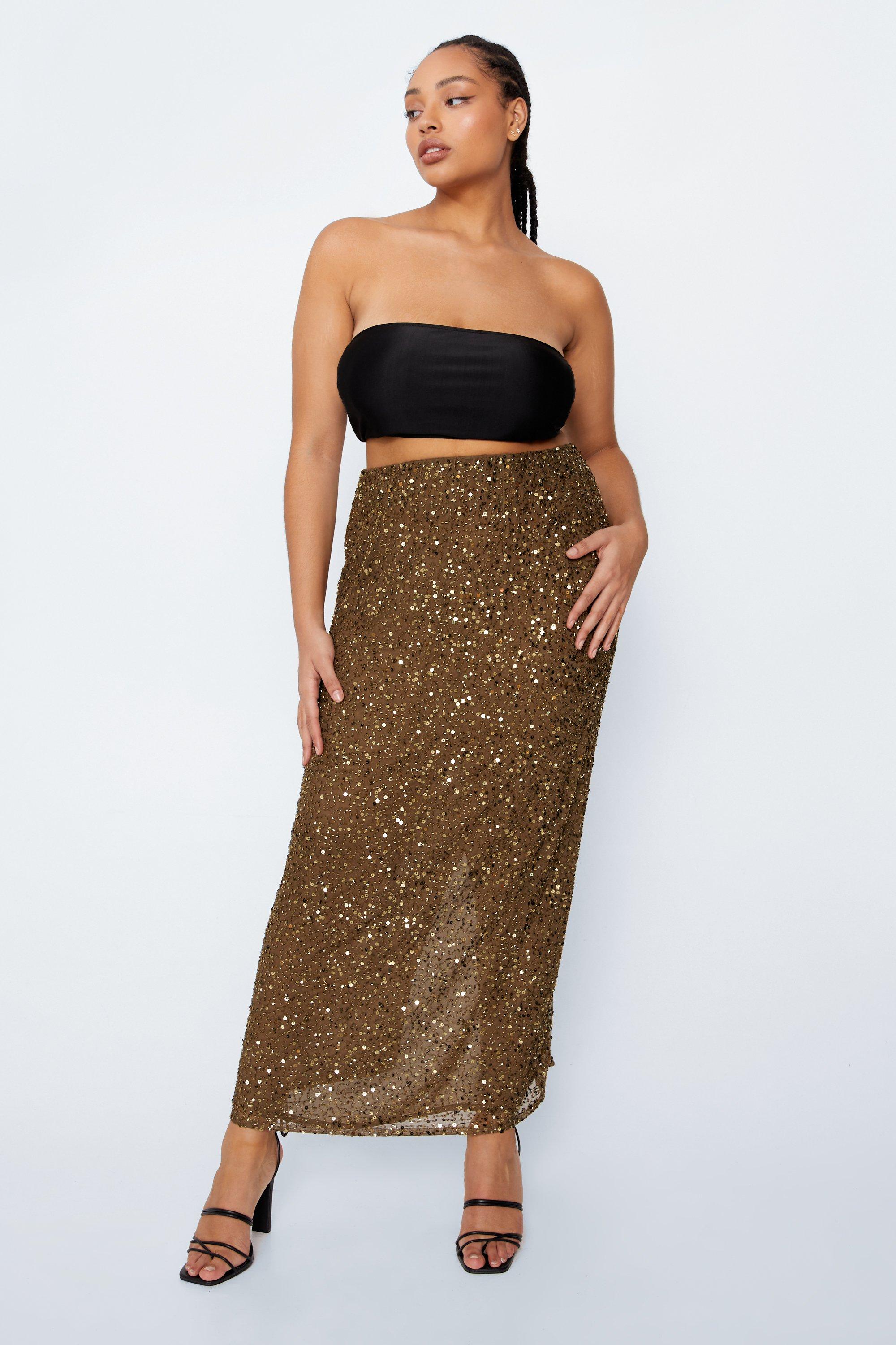 Gold sequin shop skirt xl