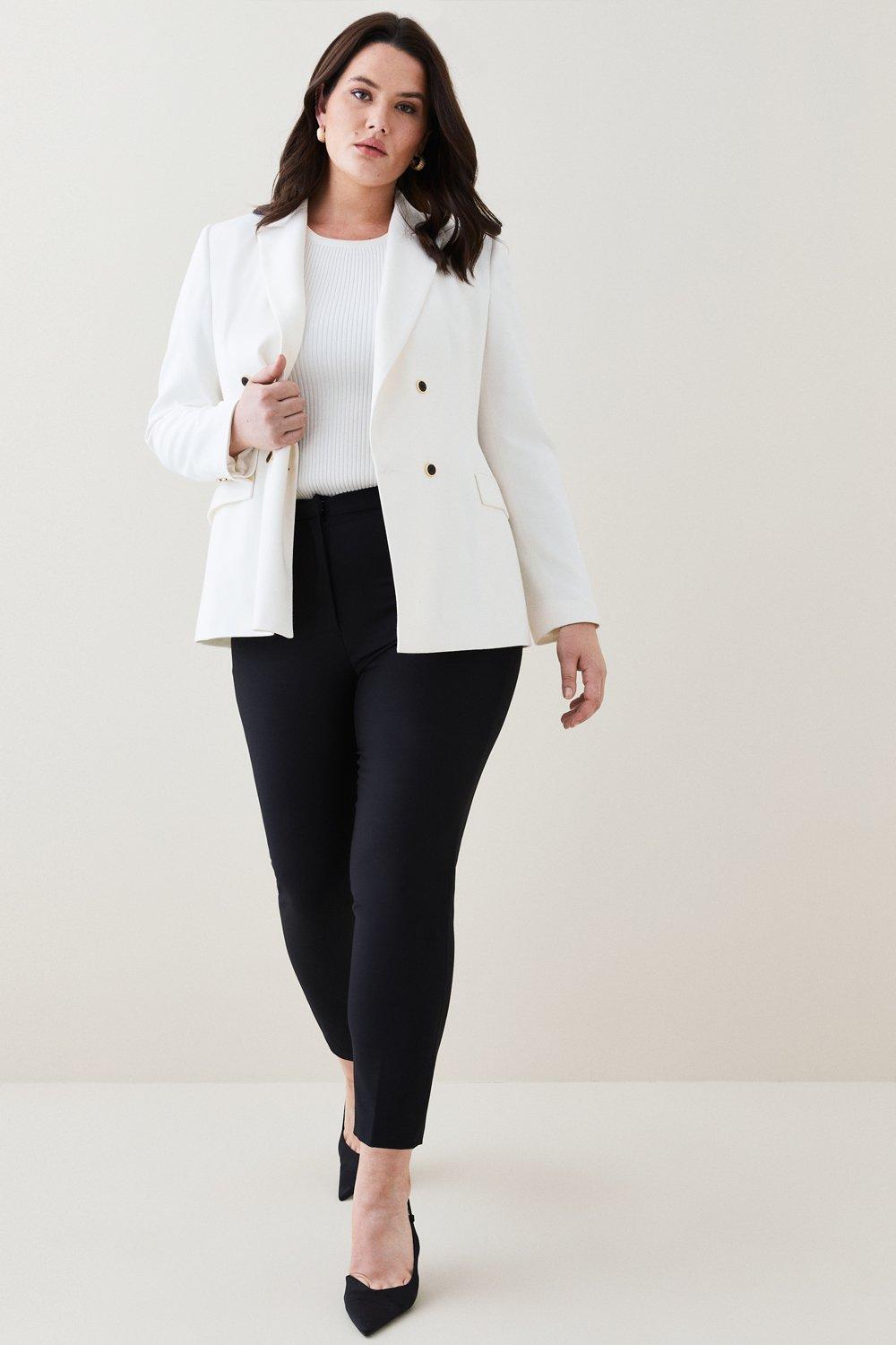 Plus Size Essential Techno Cotton Pants | Karen Millen