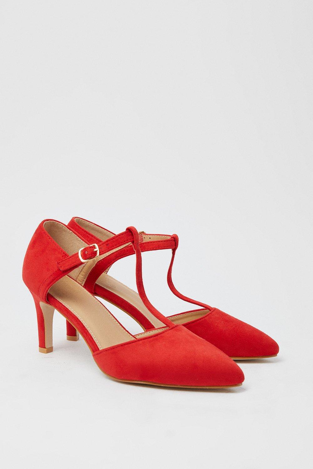 Wide fit red hot sale court shoes uk