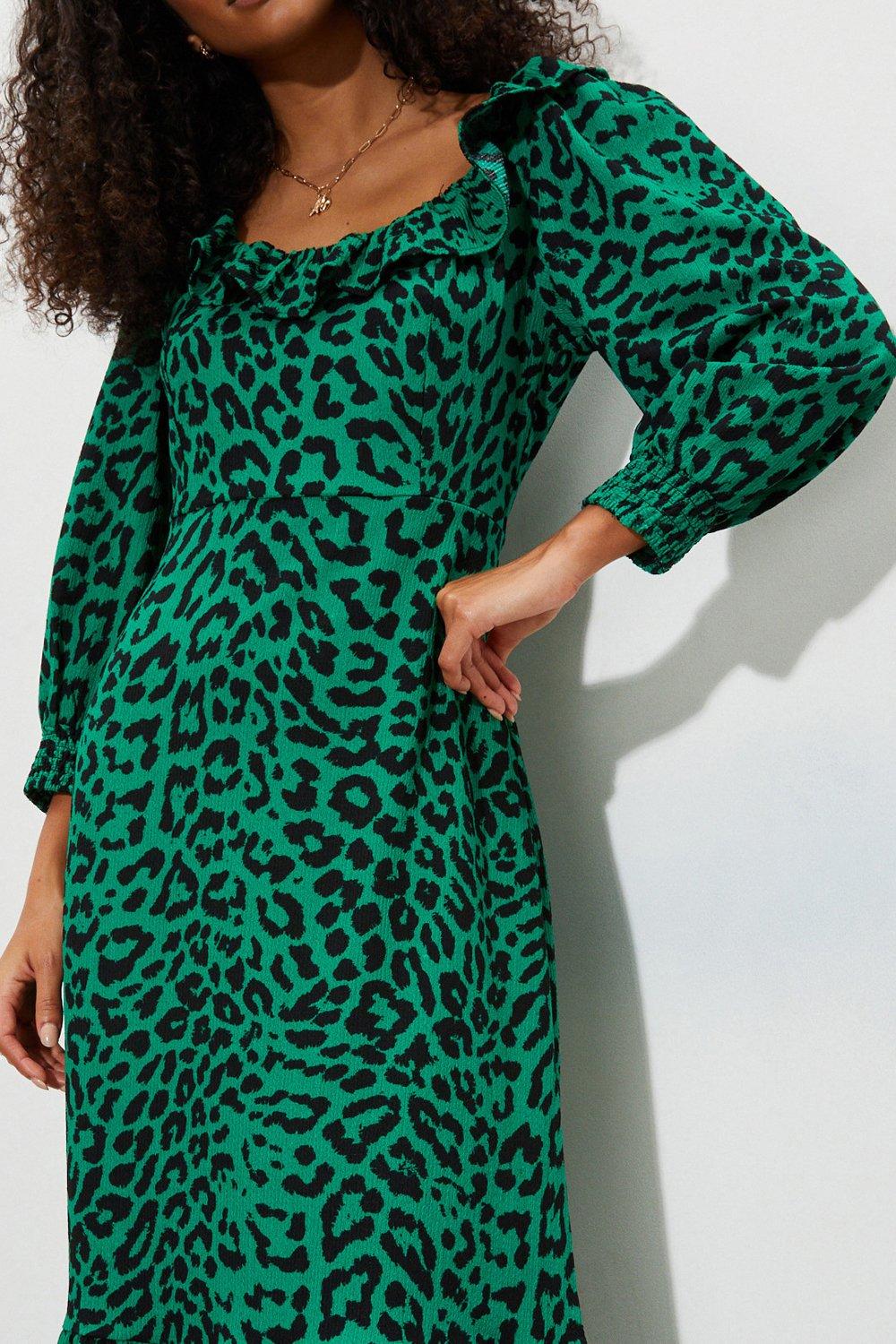 Green leopard sale print dress wallis