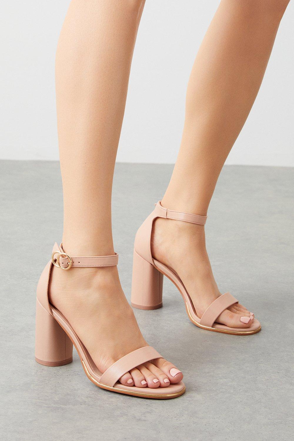 Heels Wide Fit Sweetie Block Heel Sandals Dorothy Perkins