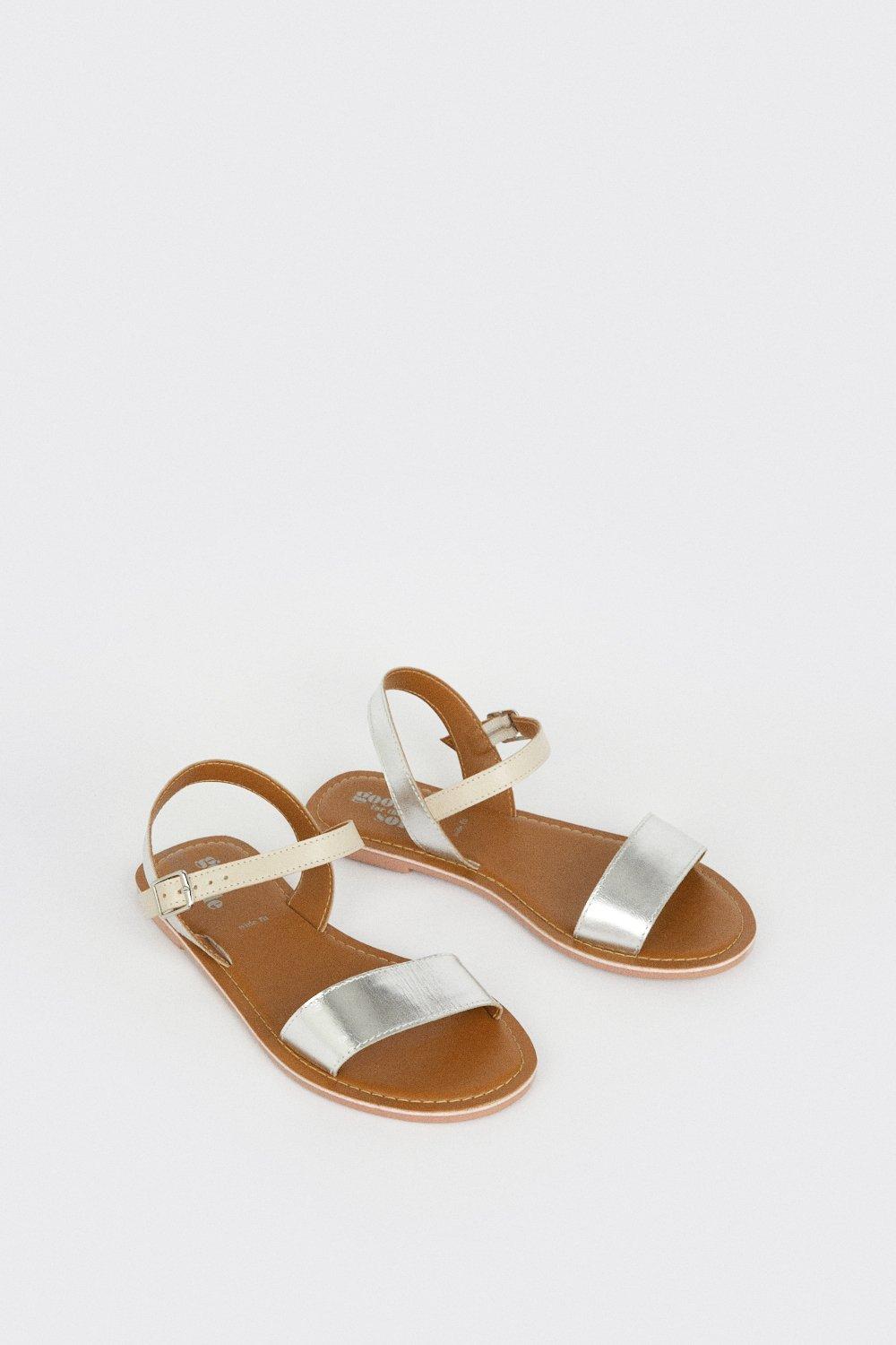 Good For The Sole: Wide Fit Marian Leather Flat Sandals