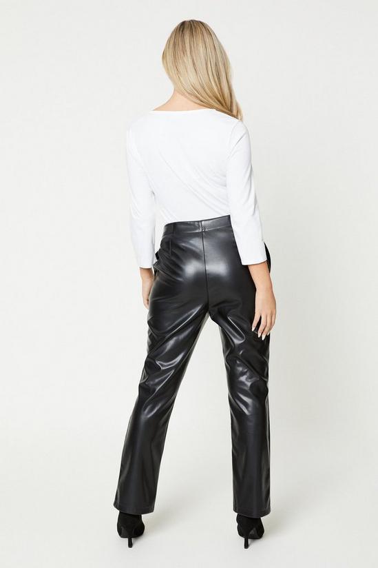 Dorothy Perkins Petite Faux Leather Bootcut Trouser 3