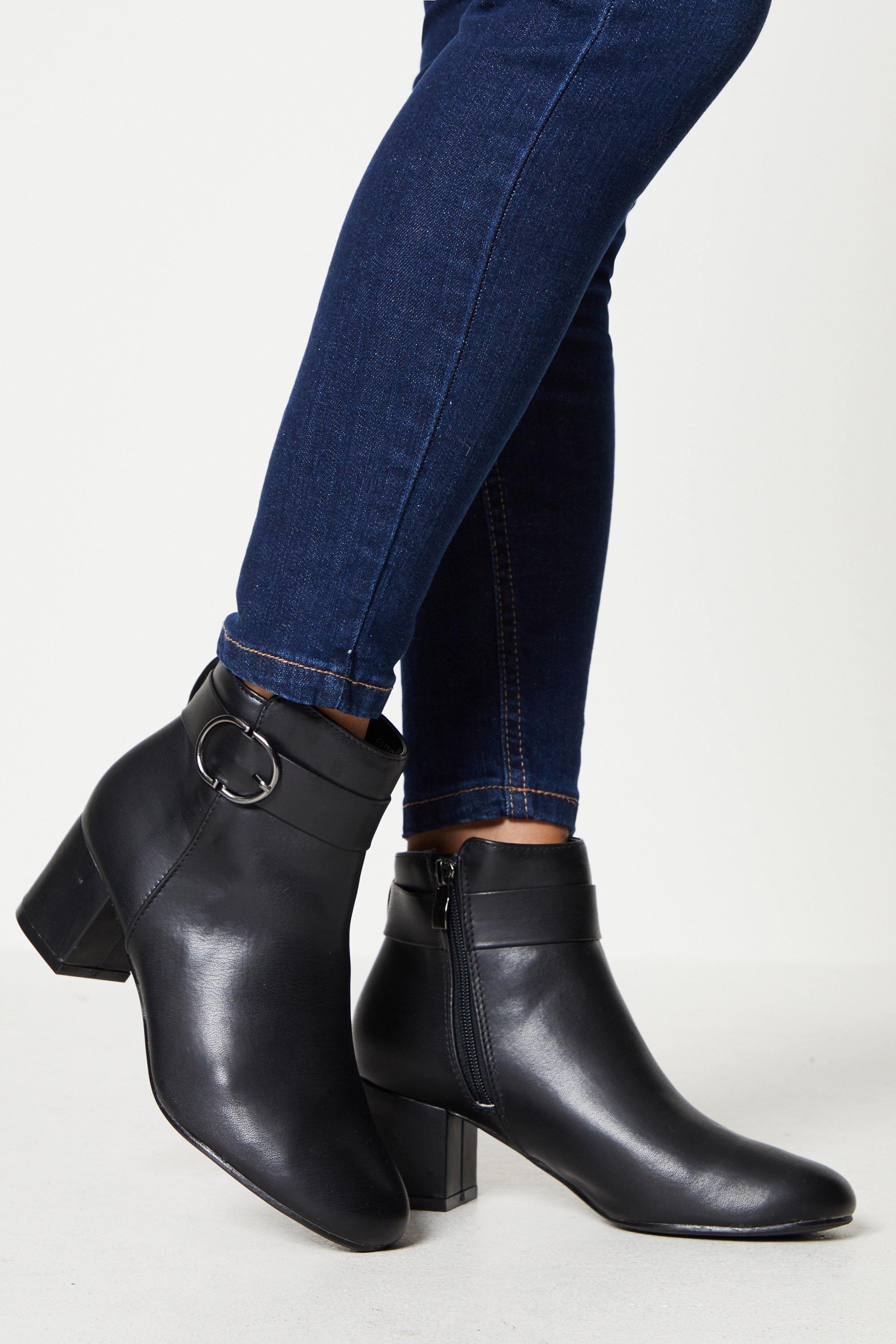 Clarks wide fit 2024 black ankle boots