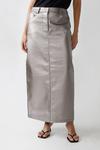 Warehouse Premium Faux Leather Metallic Maxi Skirt thumbnail 2