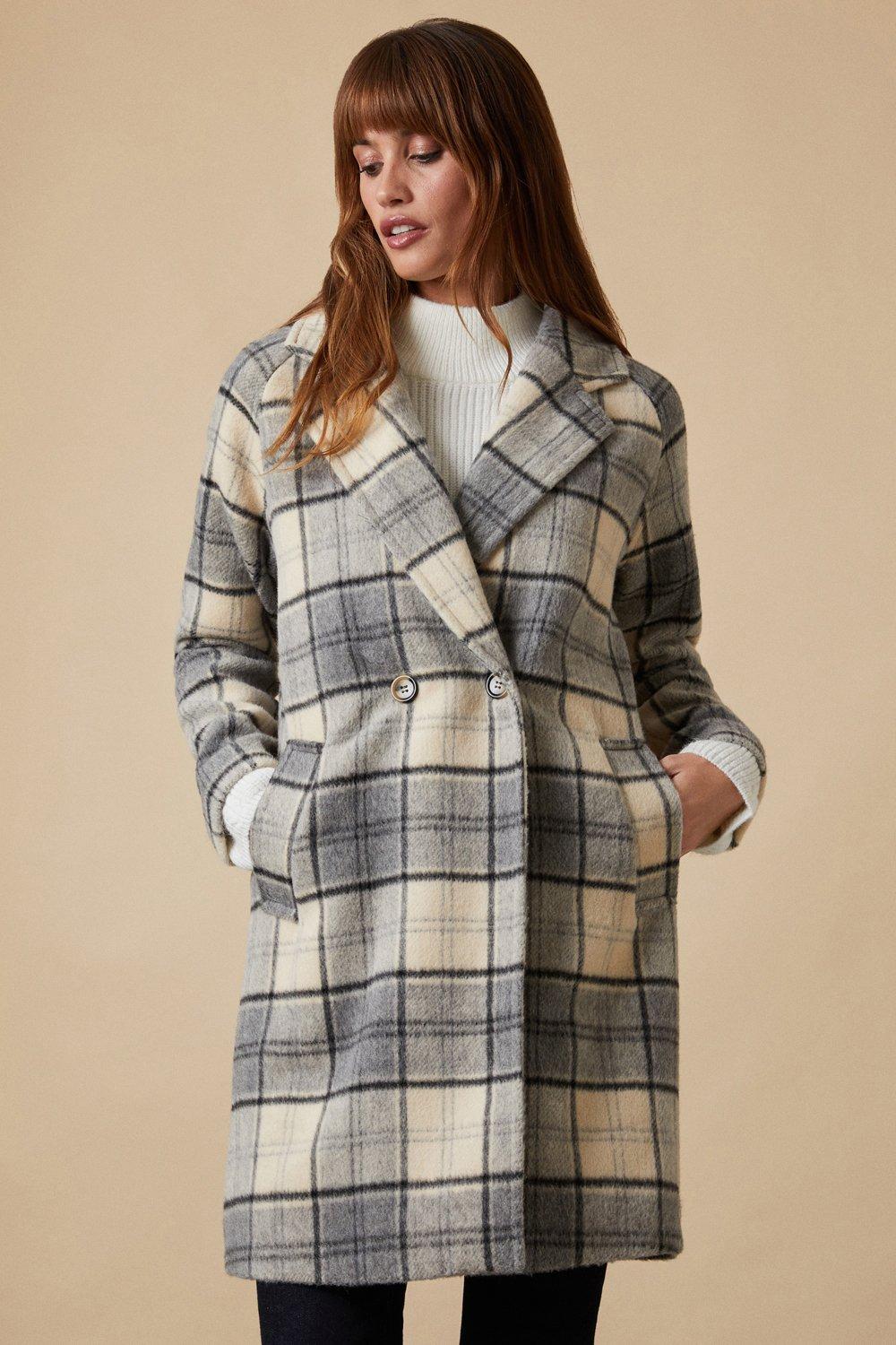 Ladies checked hot sale winter coats