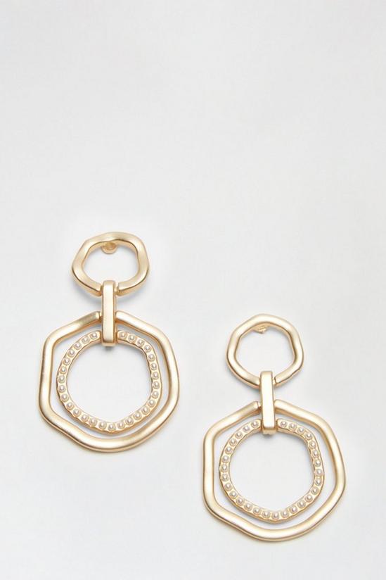Wallis Gold Pearl Detail Drop Earrings 1