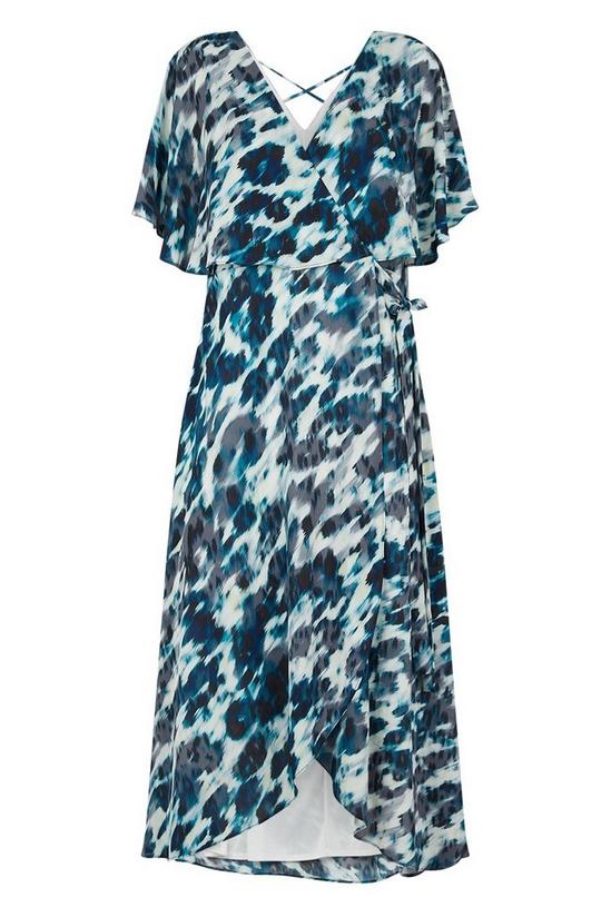 Wallis Blue Animal Cape Sleeve Dress 5