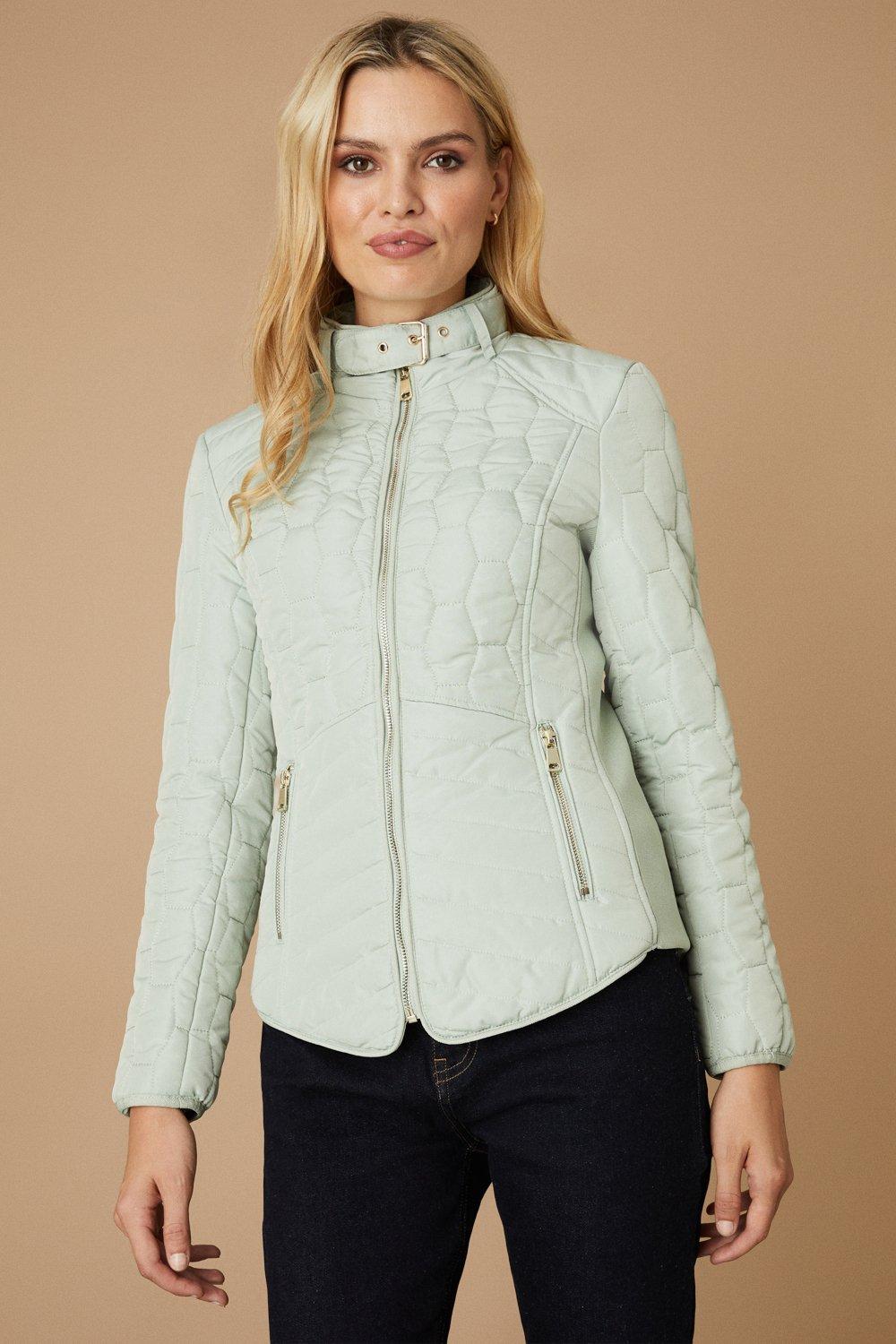 Womens Quilted Zip Front Jacket