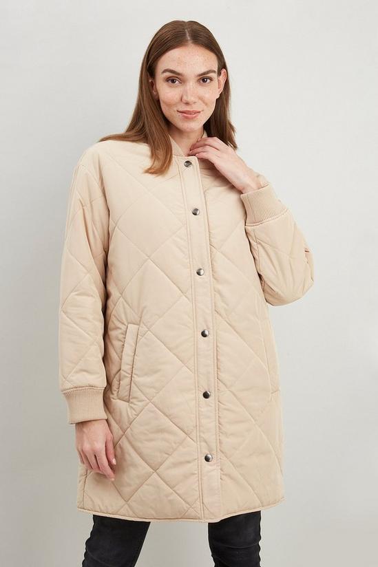 Wallis Petite Quilted Mid Length Coat 1