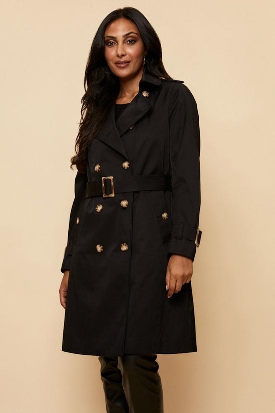 Wallis Petite Double Breasted Trench Coat 1