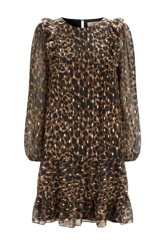 Wallis Petite Metallic Leopard Frill Shift Dress 5